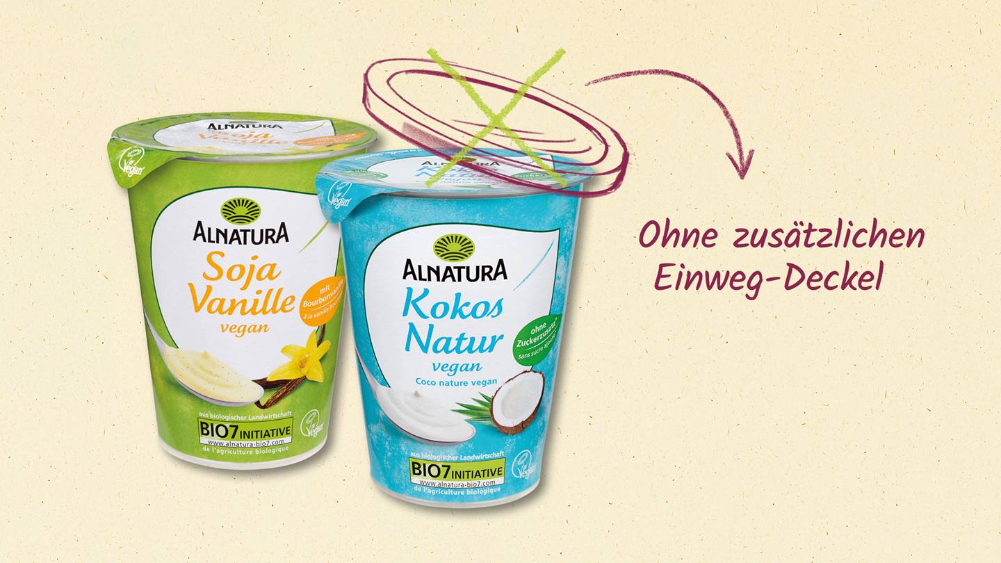 Joghurt ohne Deckel – Optimierte Verpackung von Alnatura Produkten