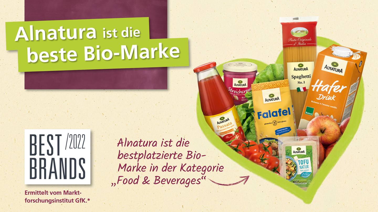 Best Brand Award 2022: Alnatura ist die beste Bio-Marke