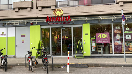 Eingang Alnatura Super Natur Markt in Aachen-Burtscheid