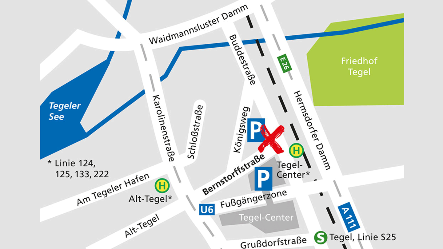 Lageplan des Alnatura Super Natur Marktes in Berlin Tegel