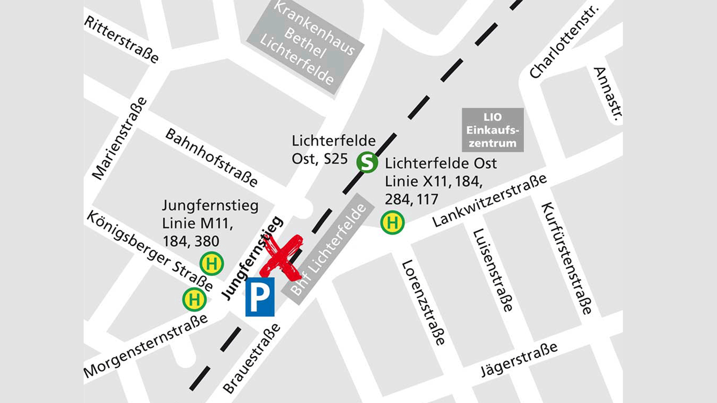 Lageplan des Alnatura Super Natur Marktes in Berlin Lichterfelde
