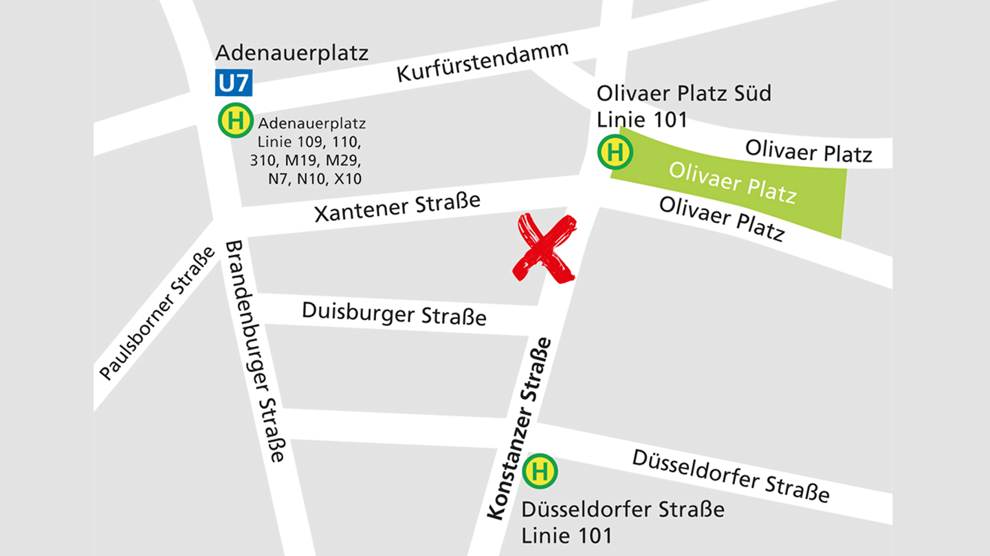 Lageplan des Alnatura Super Natur Marktes in Berlin Wilmersdorf
