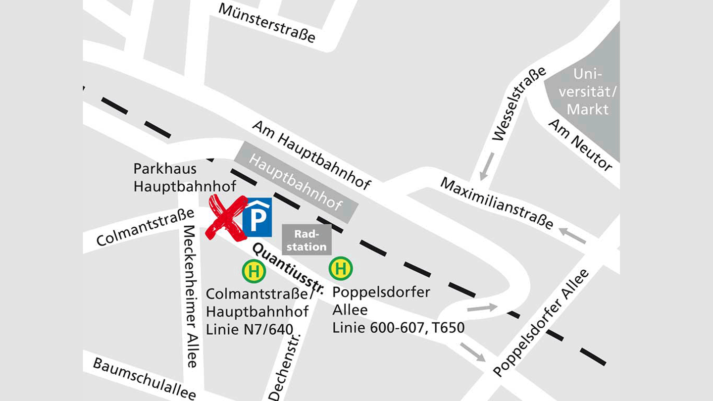 Lageplan des Alnatura Super Natur Marktes in Bonn Zentrum
