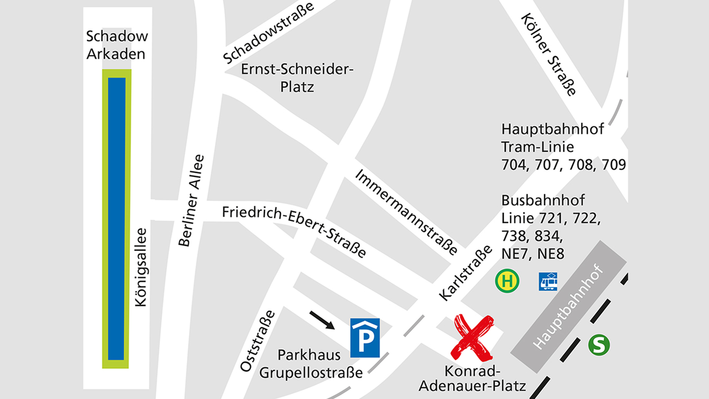 Lageplan des Alnatura Super Natur Marktes in Düsseldorf