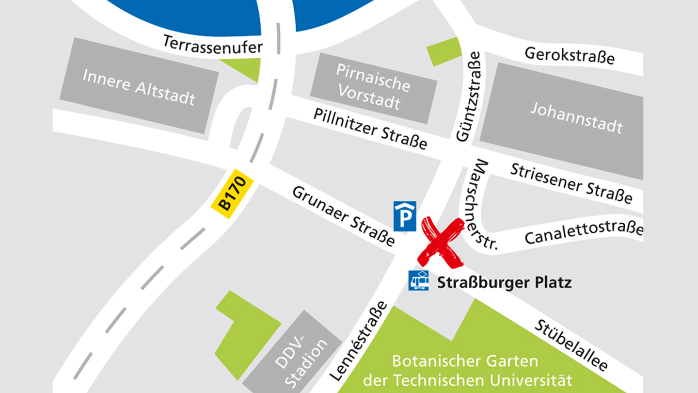 Lageplan des Alnatura Super Natur Marktes in Dresden