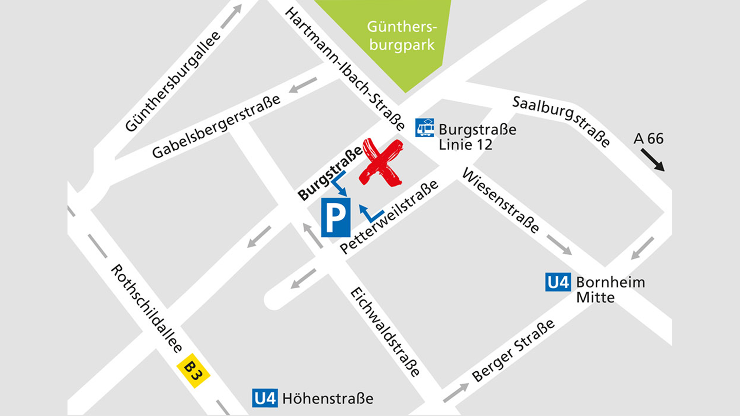 Lageplan des Alnatura Super Natur Marktes in Frankfurt am Main