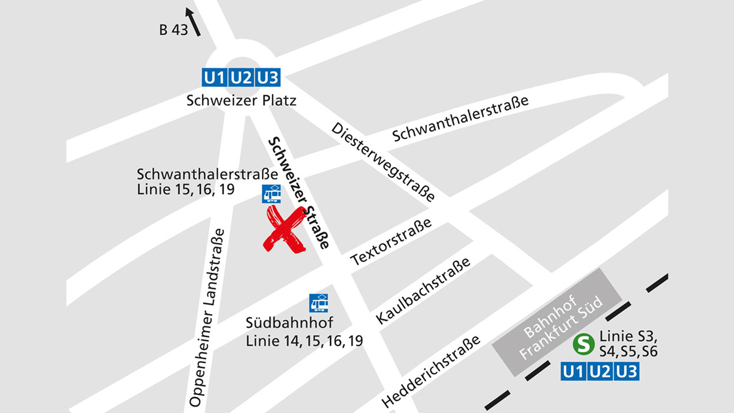 Lageplan des Alnatura Super Natur Marktes in Frankfurt am Main