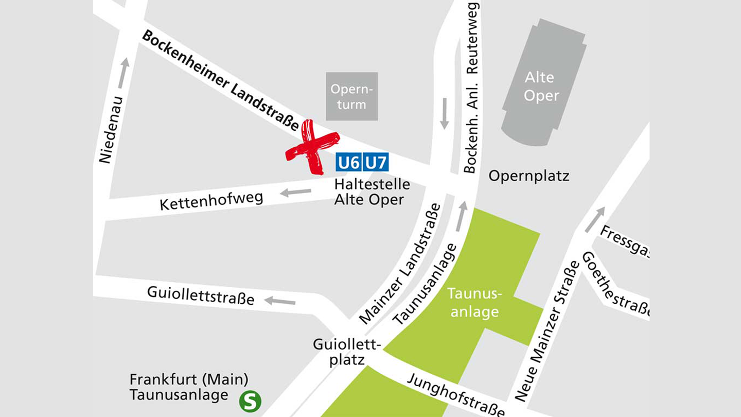Lageplan des Alnatura Super Natur Marktes in Frankfurt am Main