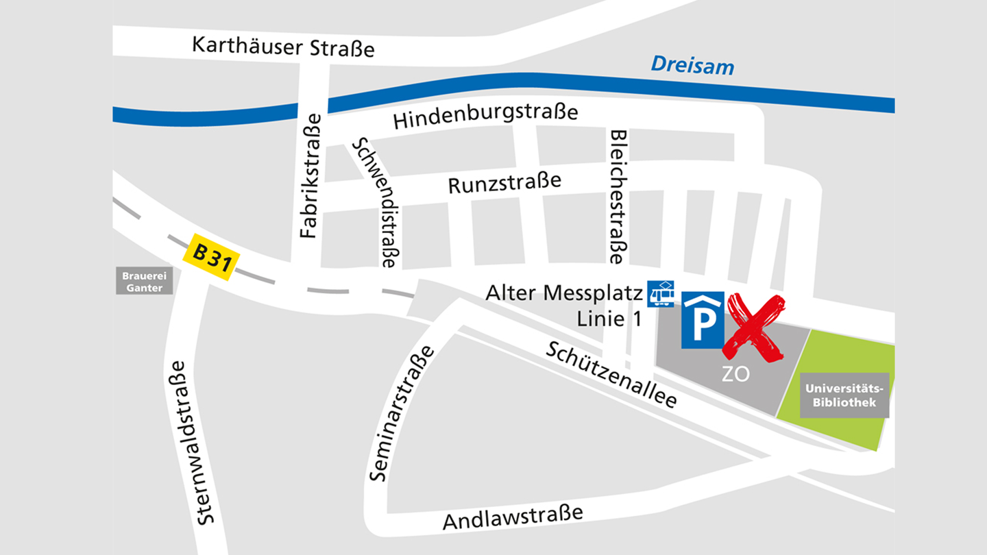 Lageplan des Alnatura Super Natur Marktes in Freiburg