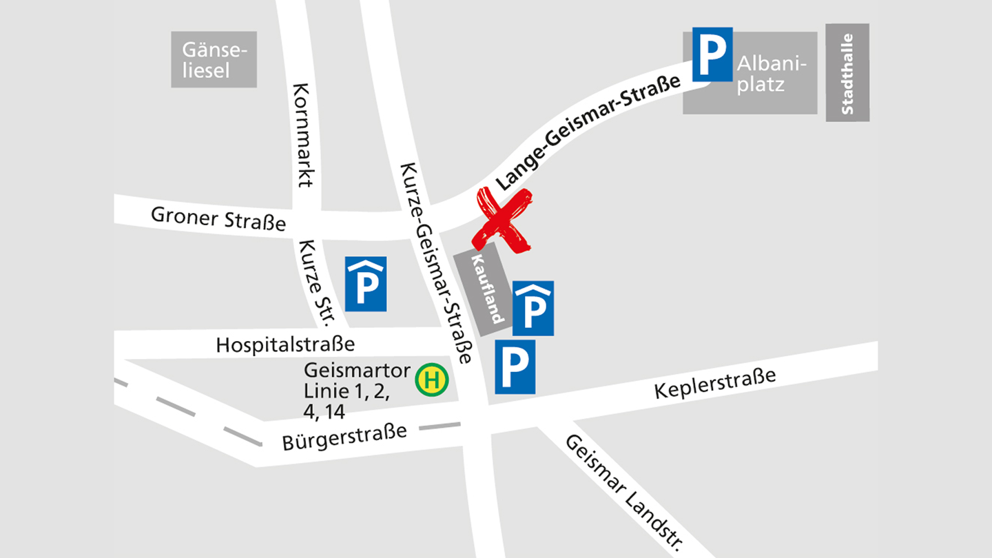 Lageplan des Alnatura Super Natur Marktes in Göttingen