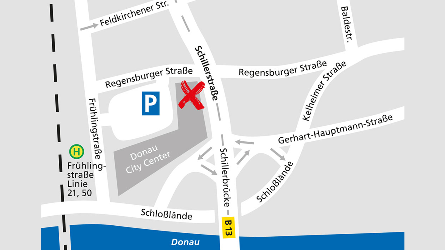 Lageplan des Alnatura Super Natur Marktes in Ingolstadt