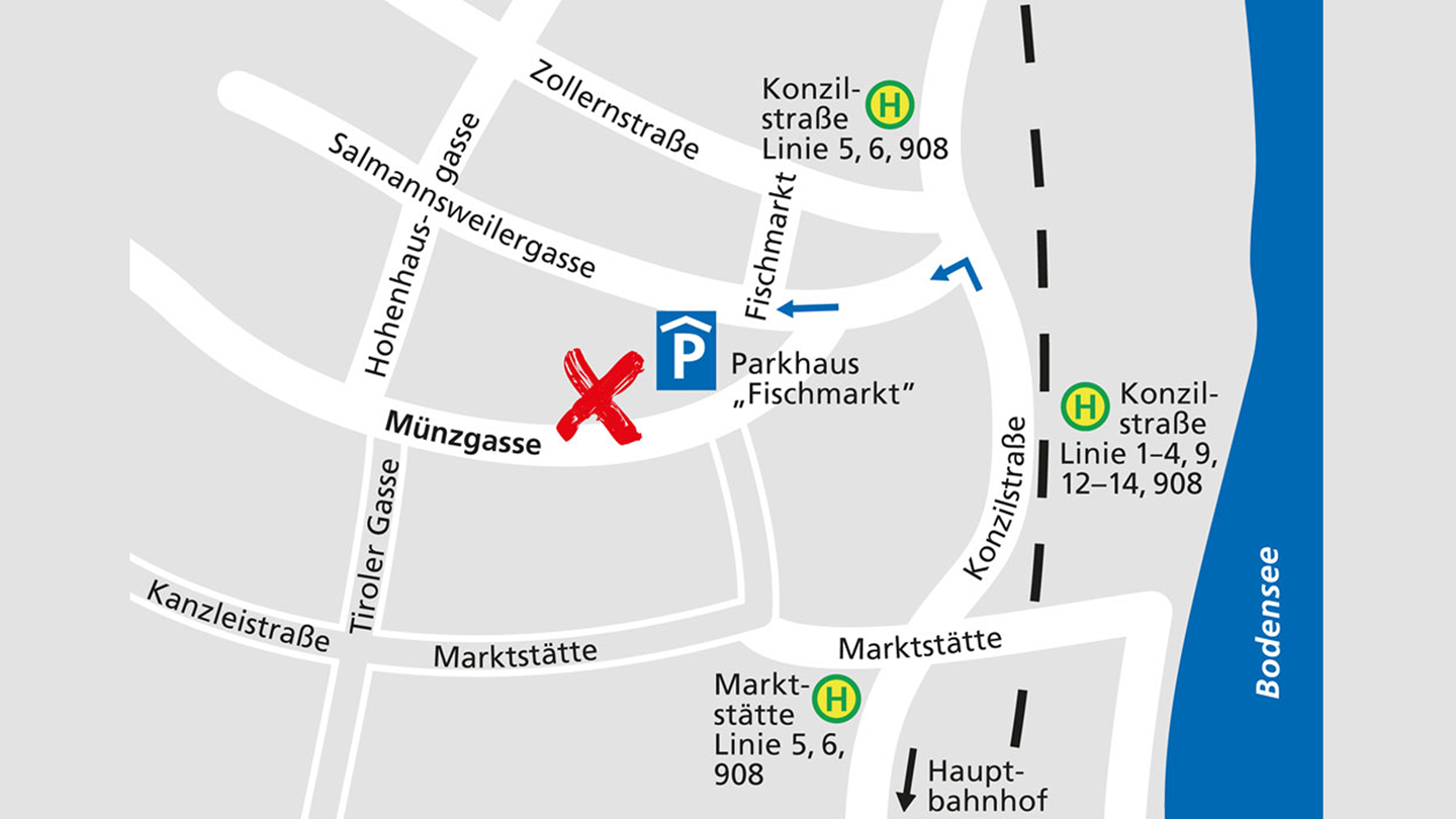 Lageplan des Alnatura Super Natur Marktes in Konstanz