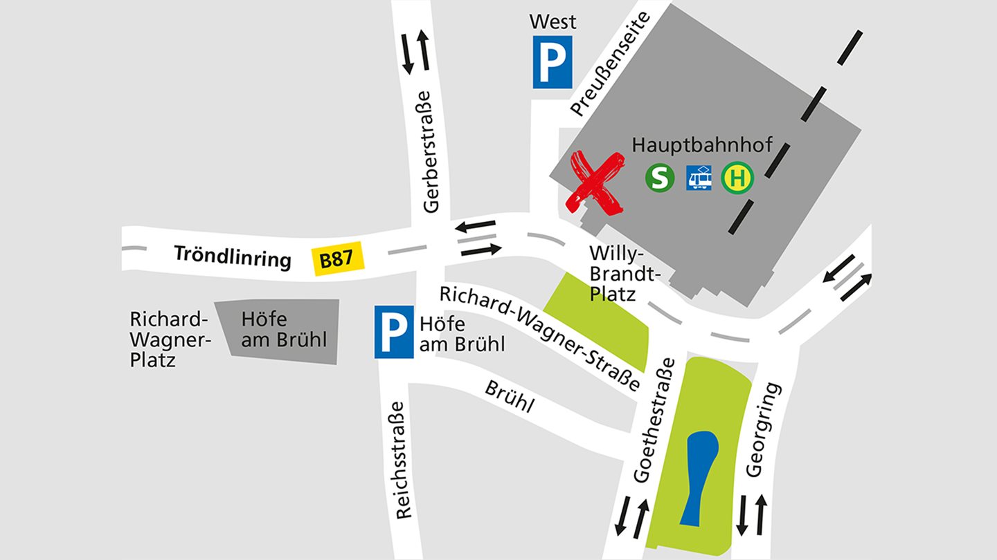 Lageplan des Alnatura Super Natur Marktes in Leipzig