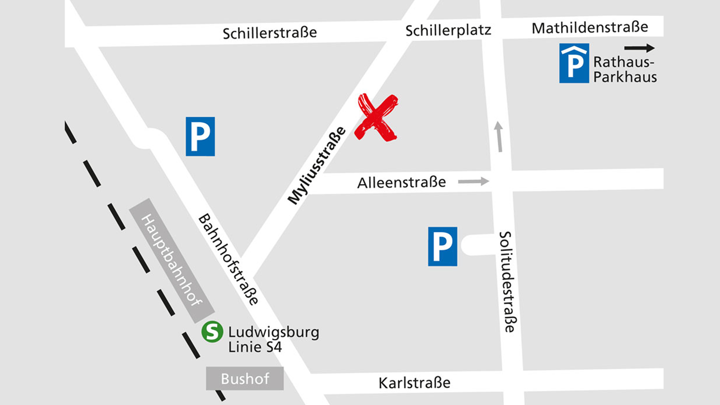 Lageplan des Alnatura Super Natur Marktes in Ludwigsburg