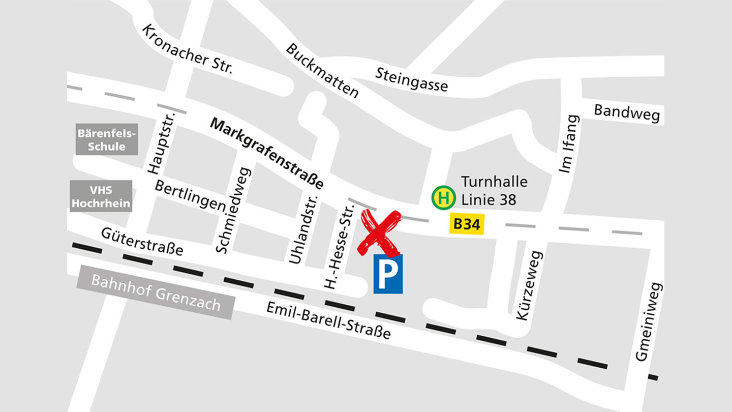 Lageplan des Alnatura Super Natur Marktes in Grenzach-Wyhlen