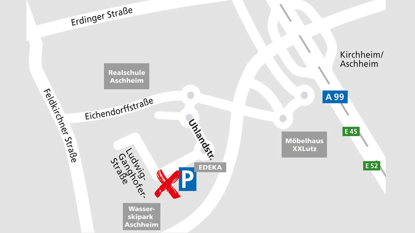 Lageplan des Alnatura Super Natur Marktes in Aschheim