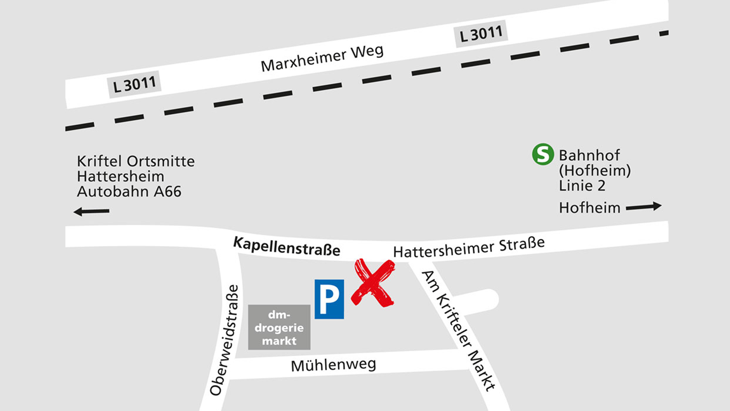Lageplan des Alnatura Super Natur Marktes in Kriftel