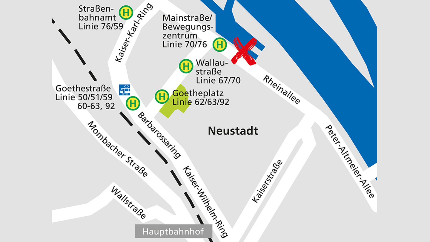 Lageplan des Alnatura Super Natur Marktes in Mainz