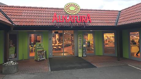 Außenansicht vom Alnatura Markt in Kolbenmoor
