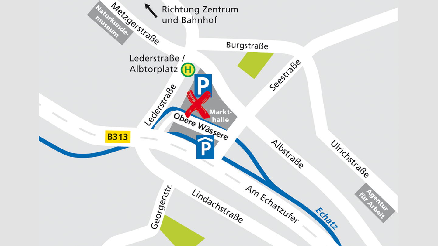 Lageplan des Alnatura Super Natur Marktes in Reutlingen