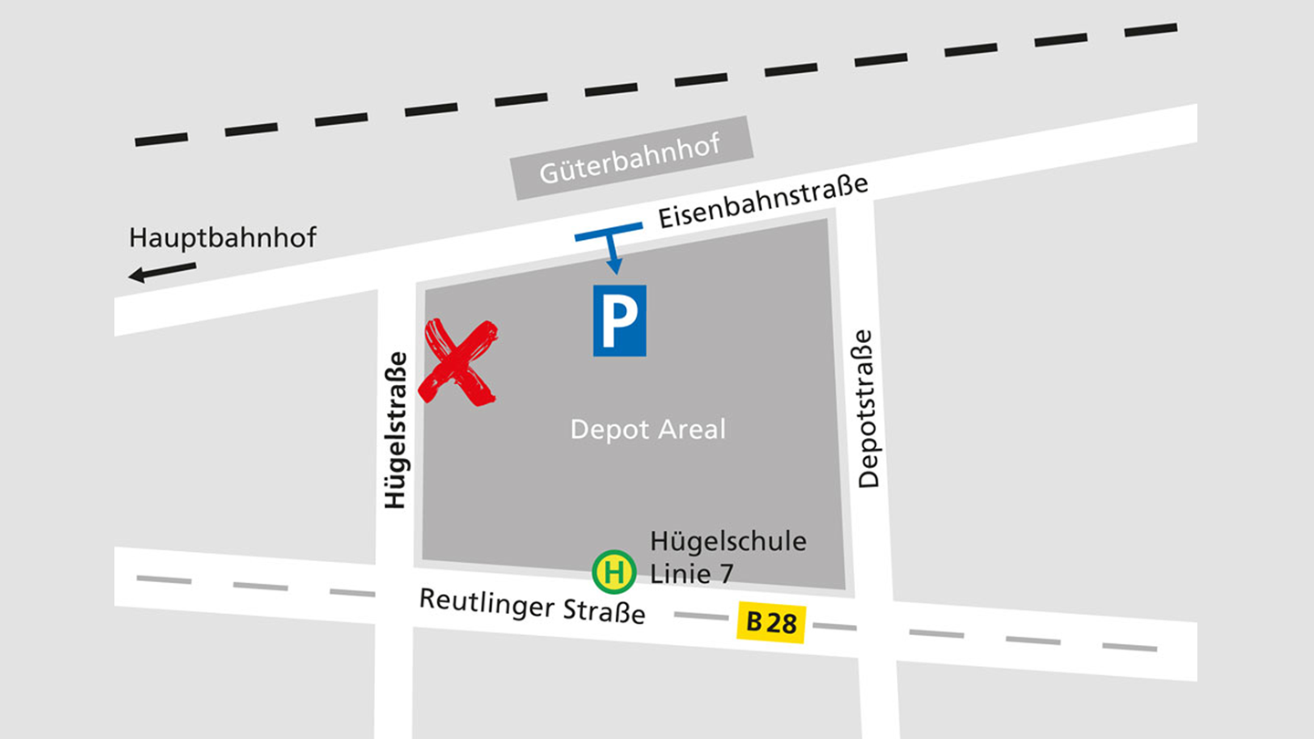 Lageplan des Alnatura Super Natur Marktes in Tübingen