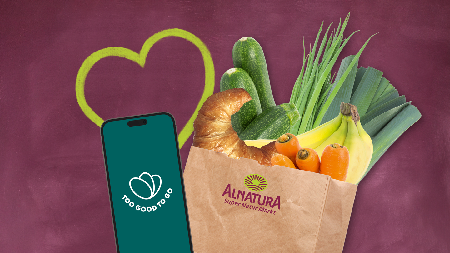 Lebensmittel retten mit der App "Too Good To Go" jetzt auch bei Alnatura