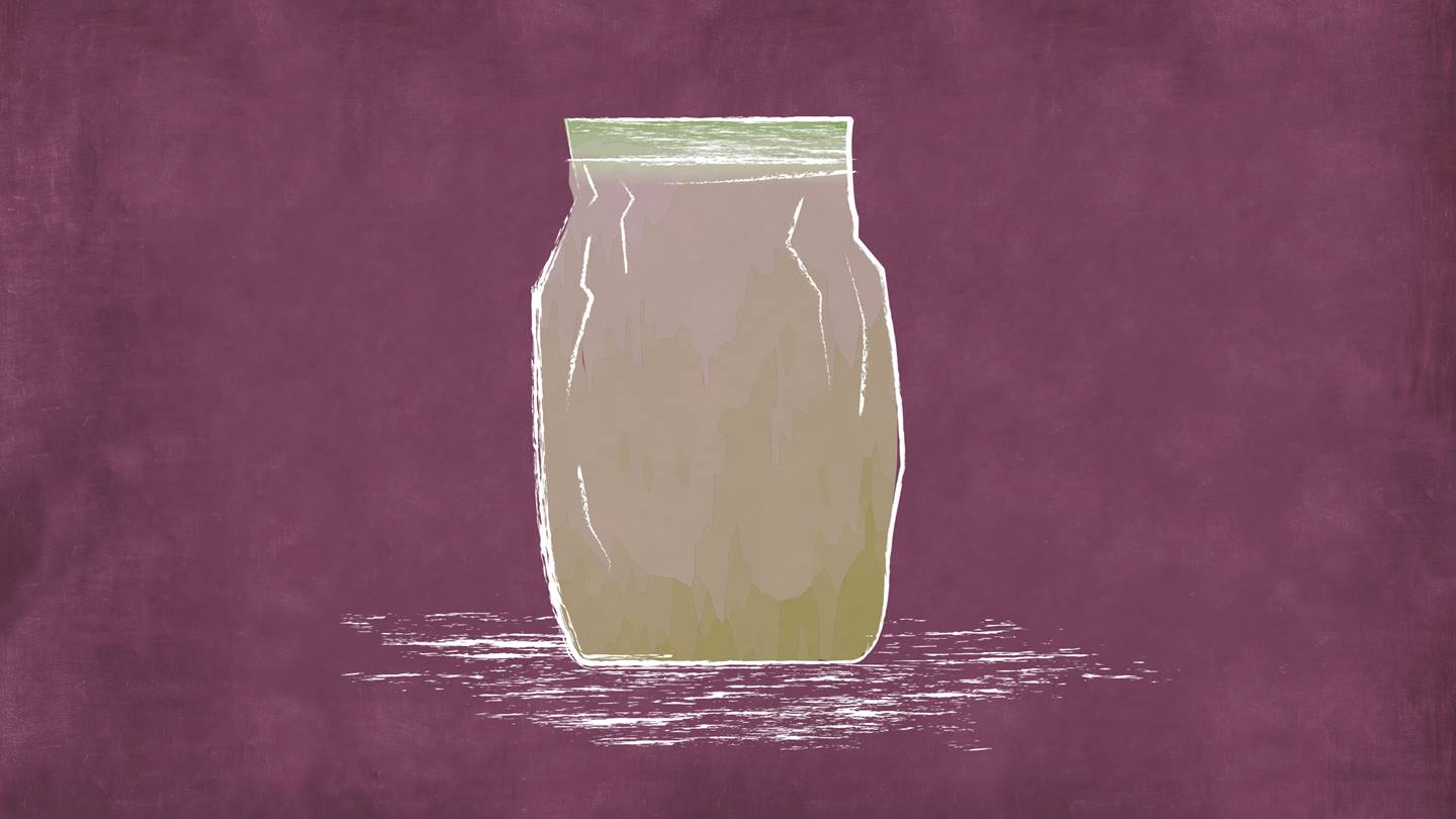 Glas, gezeichnet