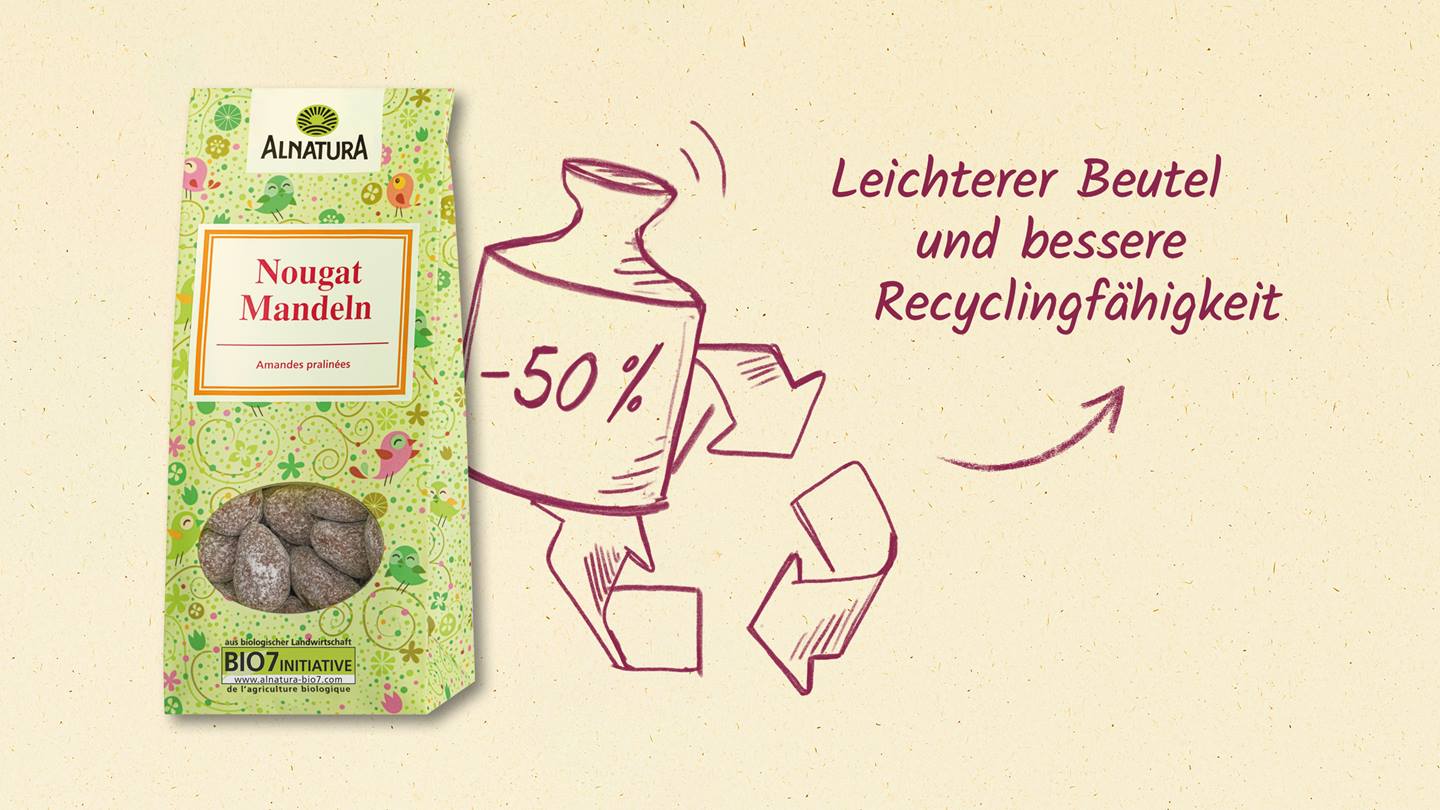 Leichterer Beutel – Optimierte Verpackung von Alnatura Produkten