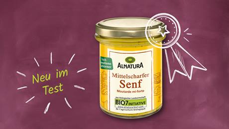 Alnatura Senf mittelscharf, im Juniheft 2021 von Öko-Test mit "sehr gut" bewertet