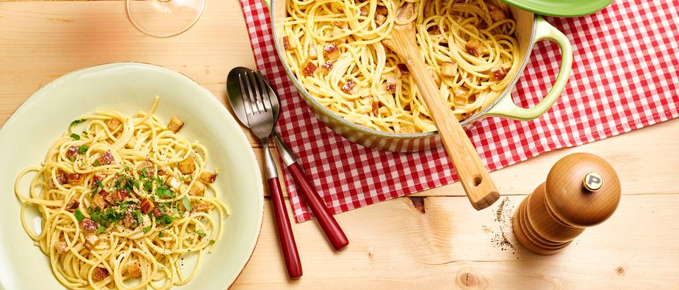 Alnatura Rezept: Spaghetti Carbonara vegan