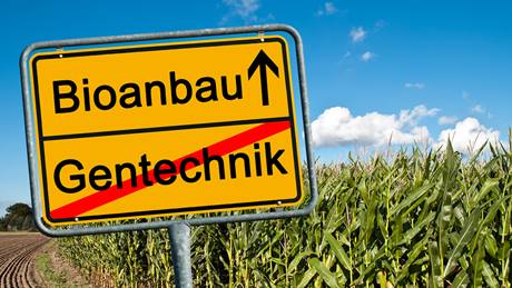 Ortschild - Nein zu Gentechnik, ja zum Bioanbau