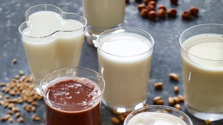 Milchersatz in Form von Pflanzendrinks, Nussmilch und Sojadrink