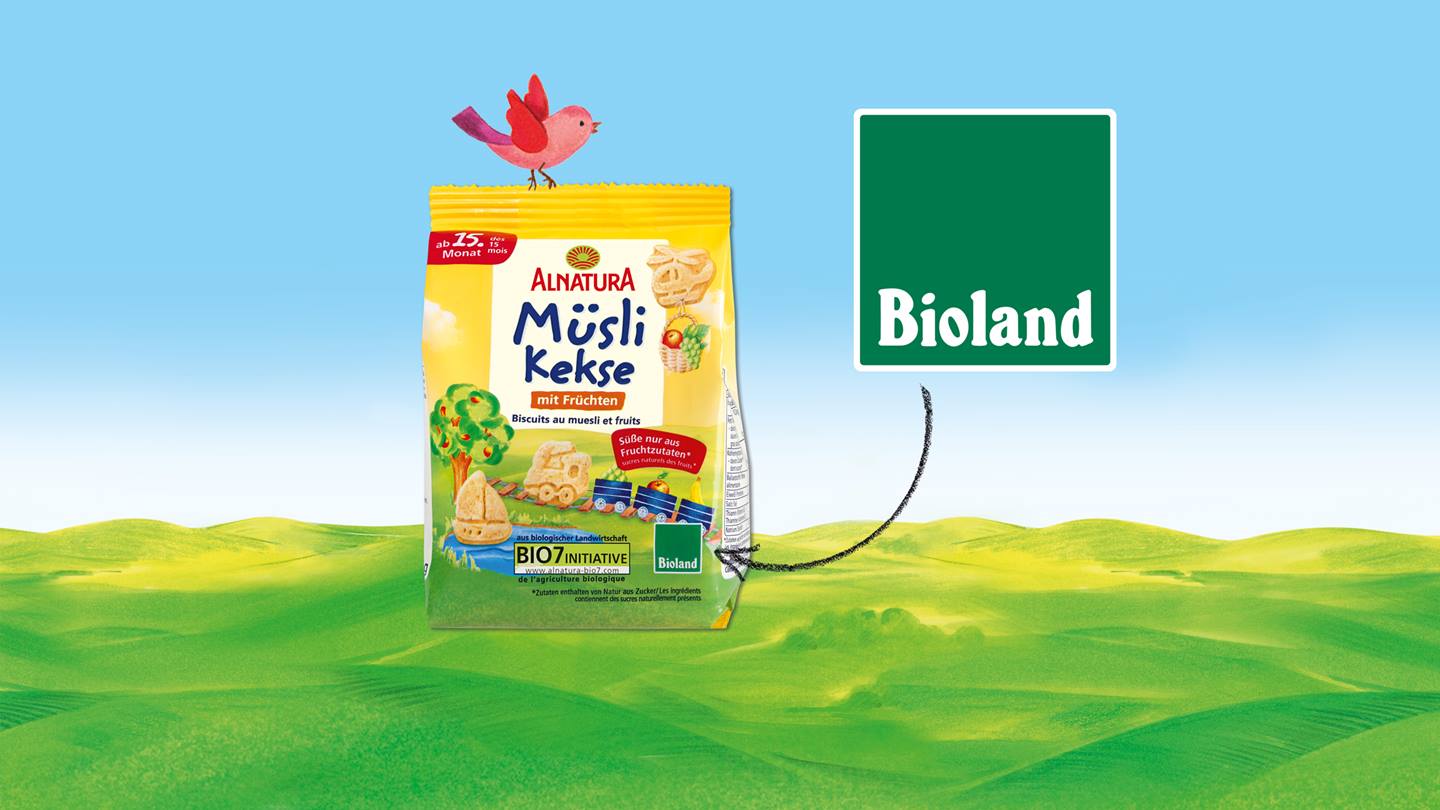 Bioland Siegel auf Alnatura Produkt