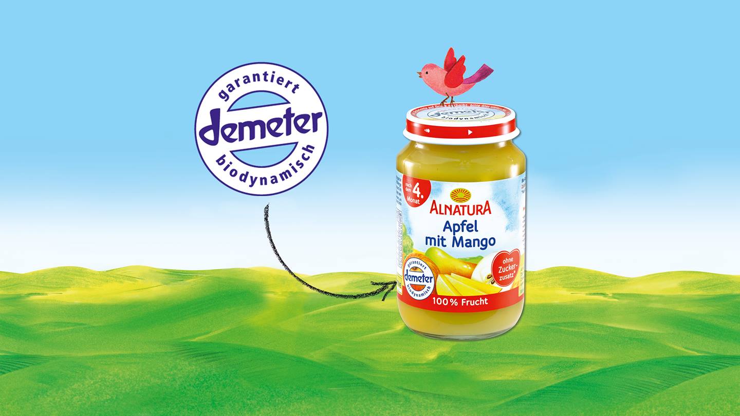 Viele Alnatura Baby-Produkte gibt es aus biodynamischem Landbau (Demeter)