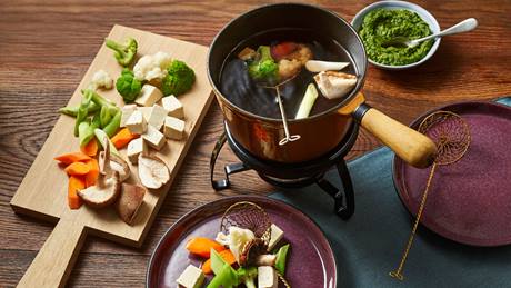 Alnatura Rezept für Fondue mit Gemüsebrühe