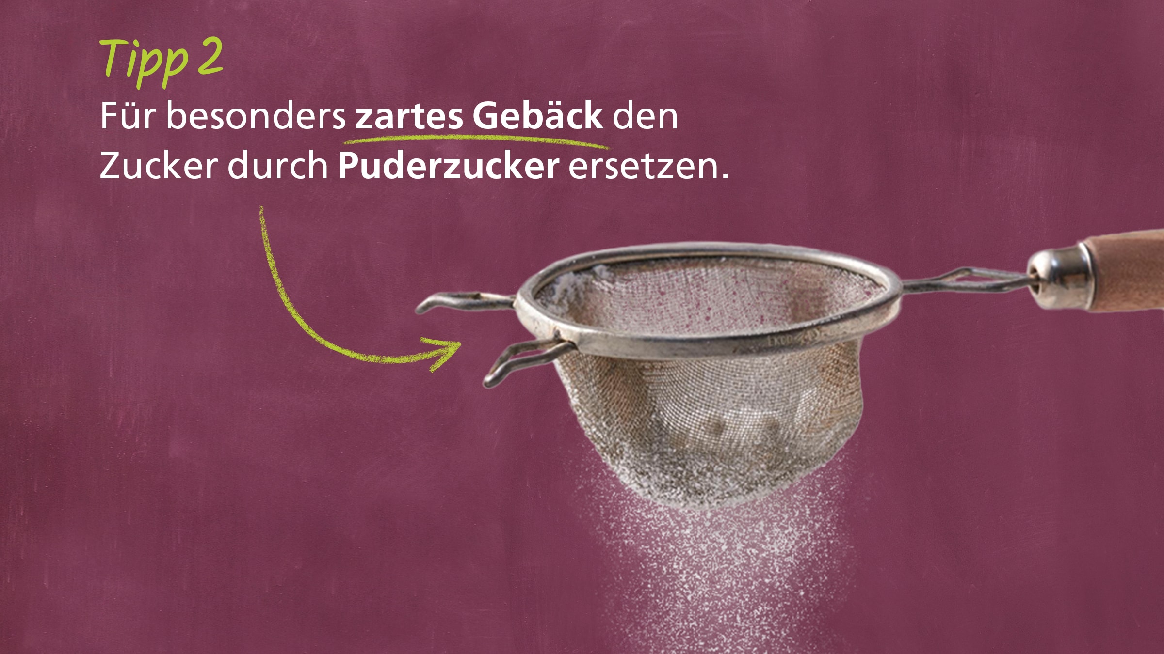 Mürbeteig Tipps und Tricks: Puderzucker nutzen