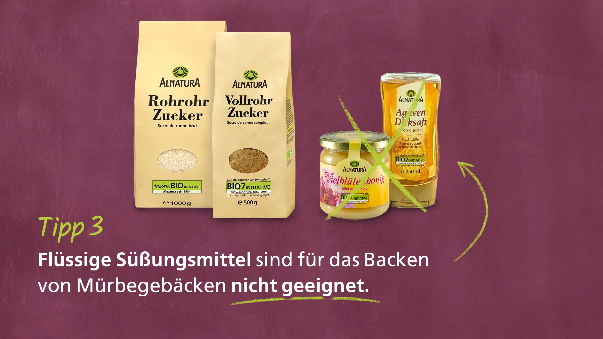 Mürbeteig Tipps und Tricks: Keine flüssigen Süßungsalternativen verwenden