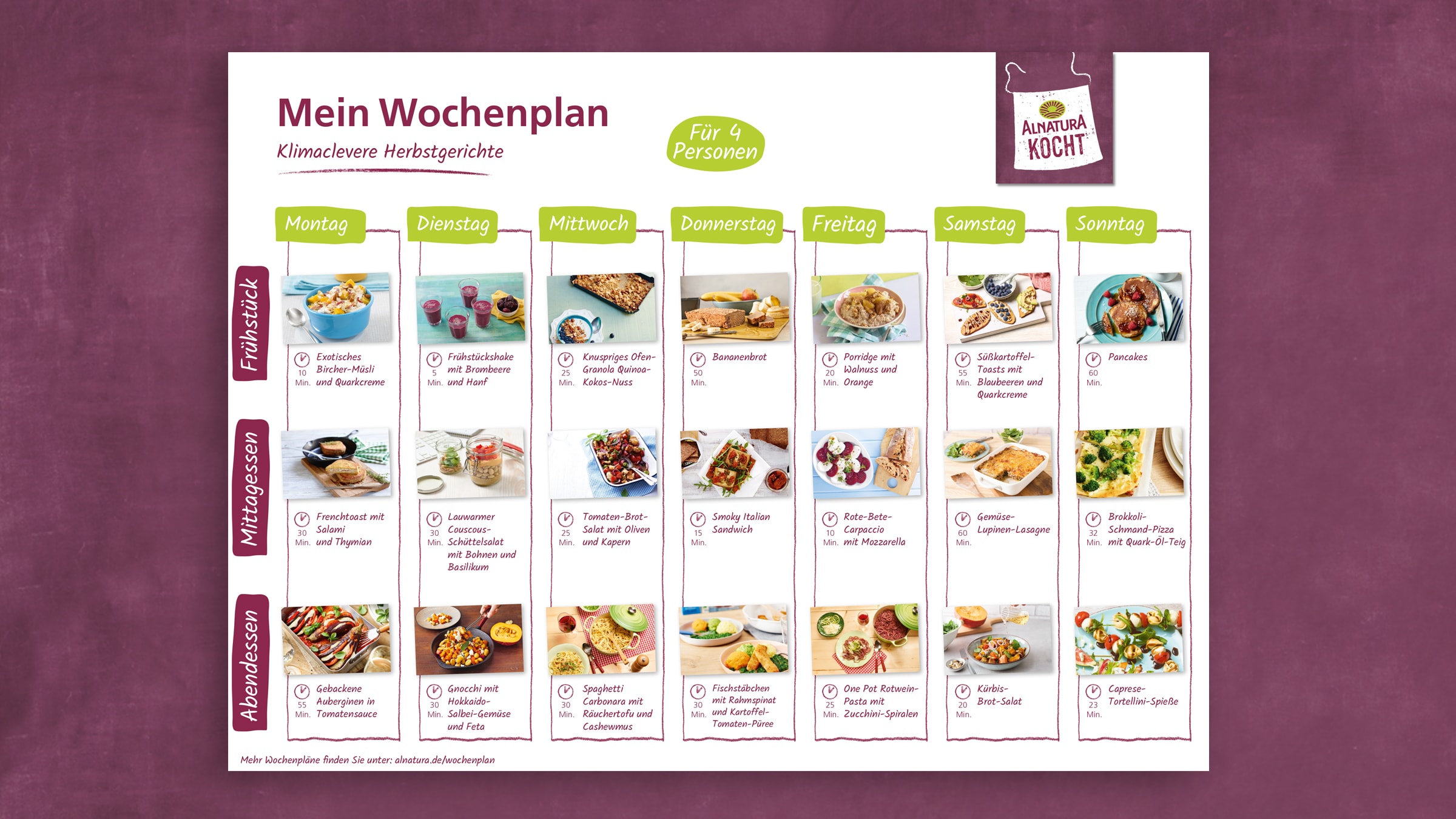 Gesunder Wochenplan Ohne Langeweile