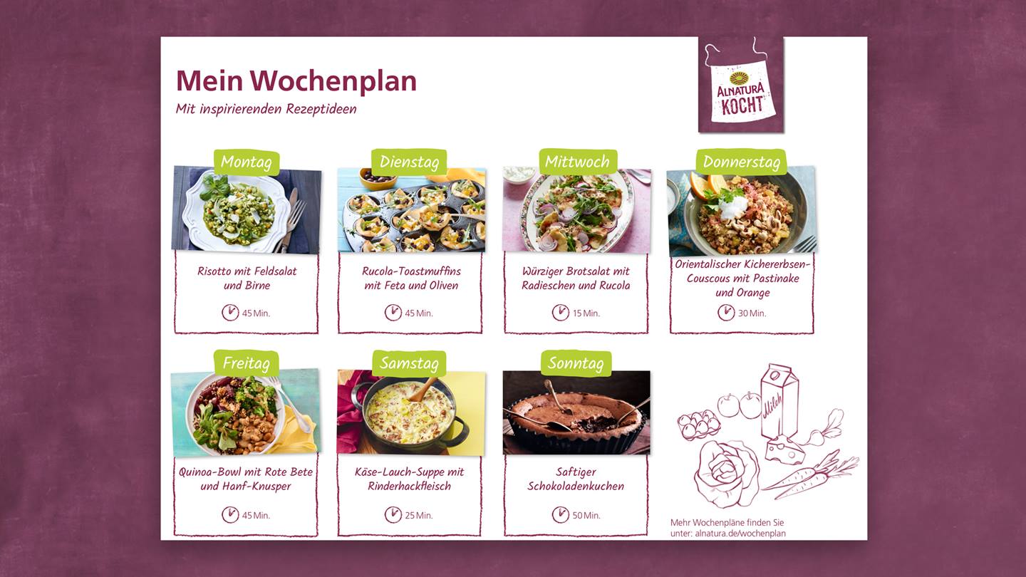 Alnatura Essens-Wochenplan zum Download