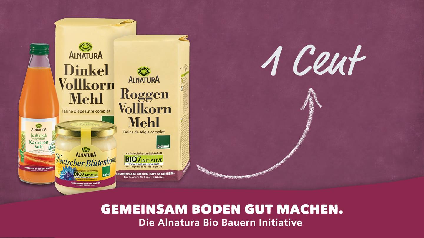 Alnatura Produkte zur Unterstützung der Alnatura Bio-Bauern-Initiative
