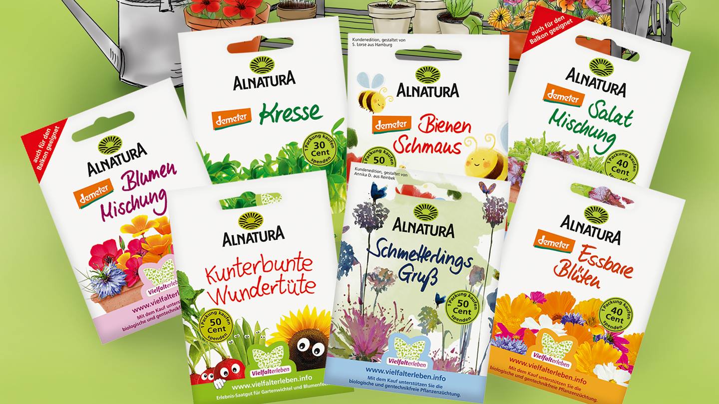 Produkte zur Unterstützung der Alnatura Saatgut-Initiative