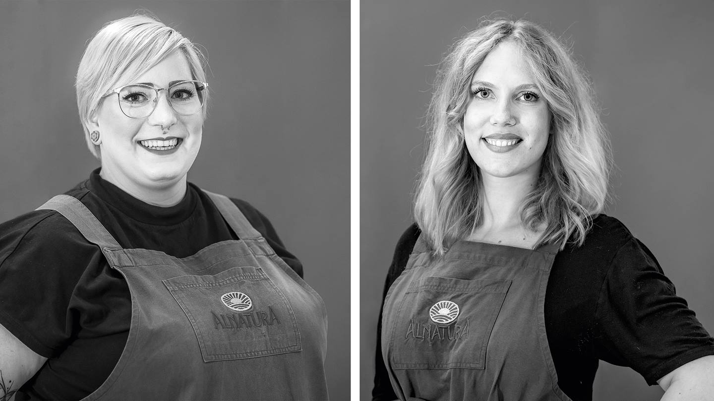 Porträts von zwei Alnatura Mitarbeiterinnen