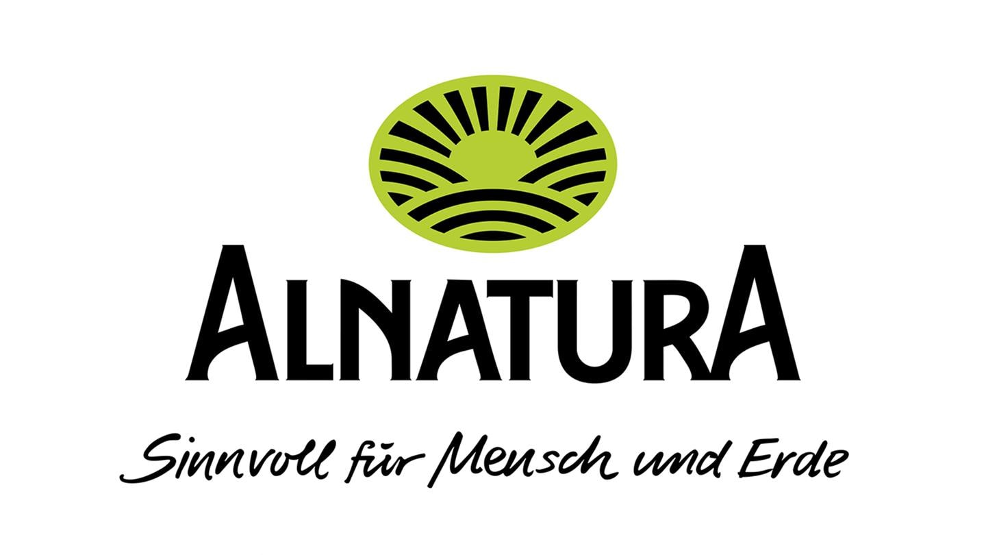 Alnatura Logo mit Schriftzug "Sinnvoll für Mensch und Erde"
