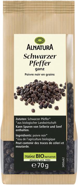 Schwarzer Pfeffer ganz