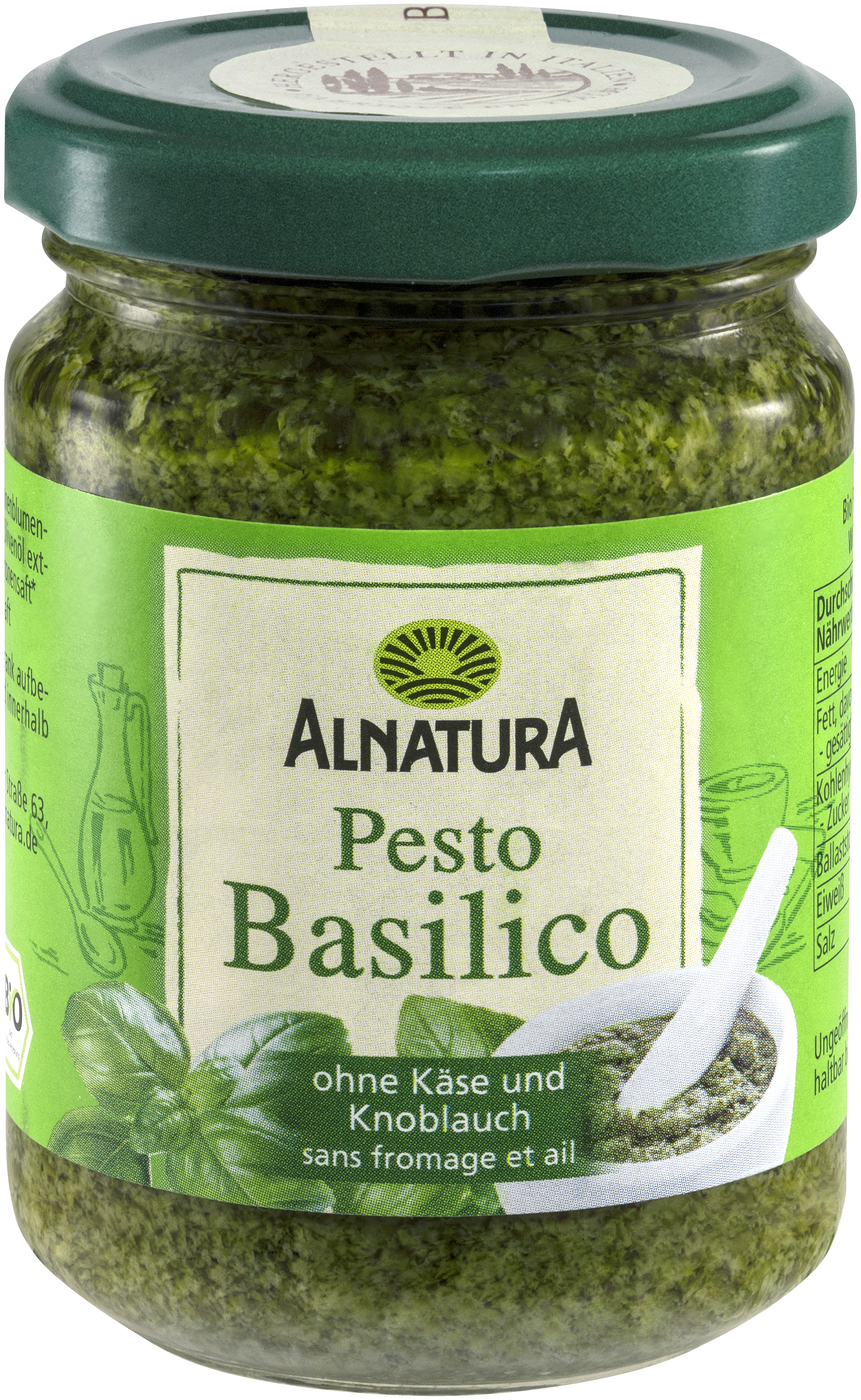 Pesto Basilikum (130 g) in Bio-Qualität von Alnatura