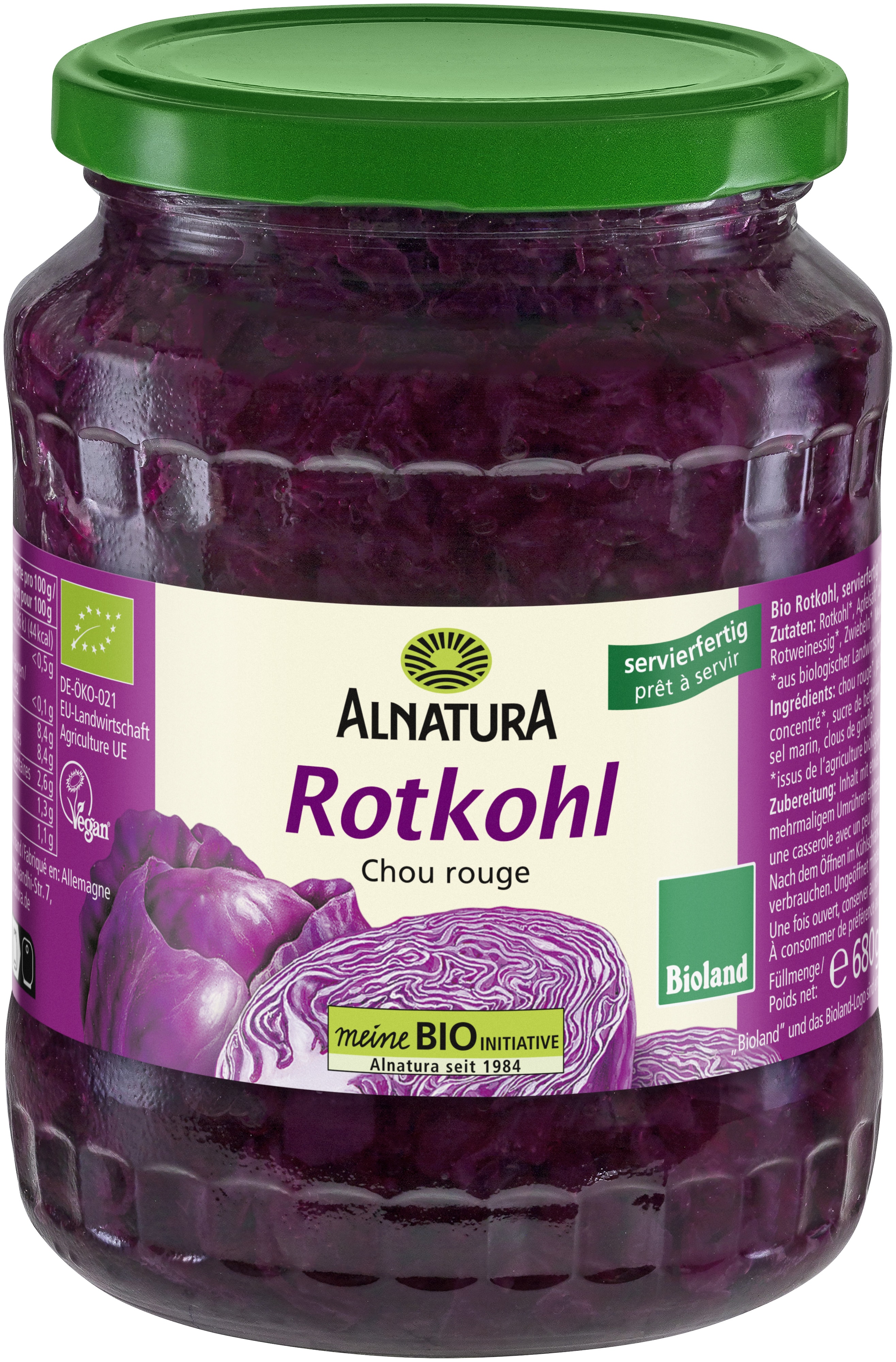 Oberst Alperne Kano Rotkohl (680 g) in Bio-Qualität von Alnatura