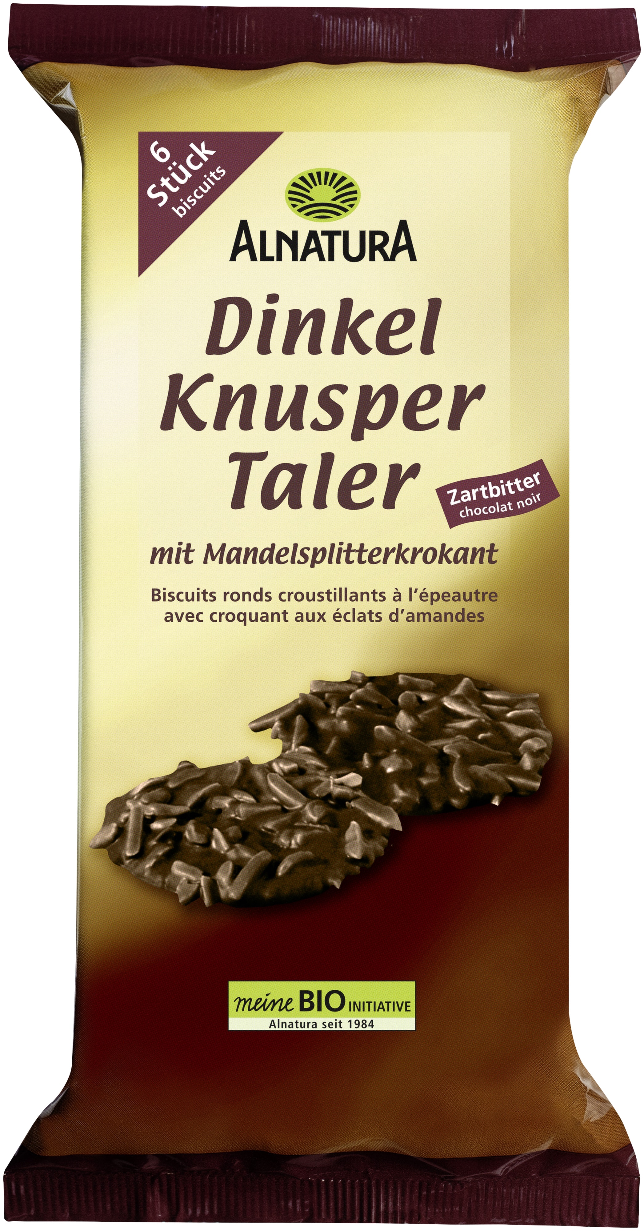 Dinkel-Knusper-Taler Zartbitter (100 g) in Bio-Qualität von Alnatura