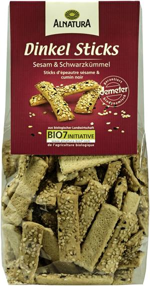 Dinkelsticks Sesam und Schwarzkümmel