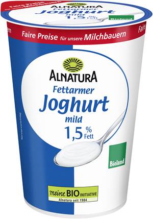 Fettarmer Joghurt mild, 1,5 % Fett (500-g-Becher)