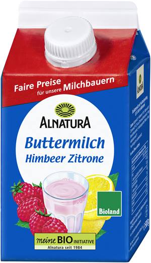 Fruchtbuttermilch Himbeer-Zitrone
